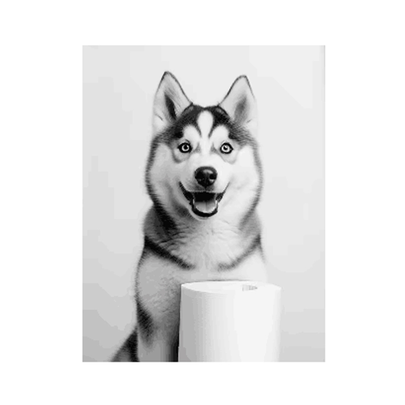 Platno zidna umjetnost s veselim životinjama (sova i pas), bez okvira; otisak na platnu; inkjet tisak; nordijski stil