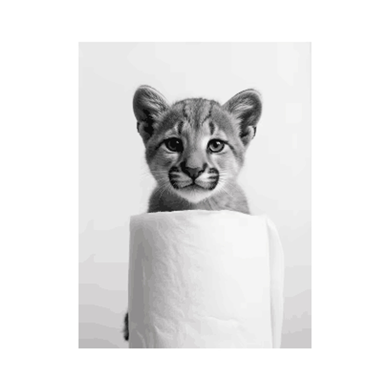 Platno zidna umjetnost s veselim životinjama (sova i pas), bez okvira; otisak na platnu; inkjet tisak; nordijski stil