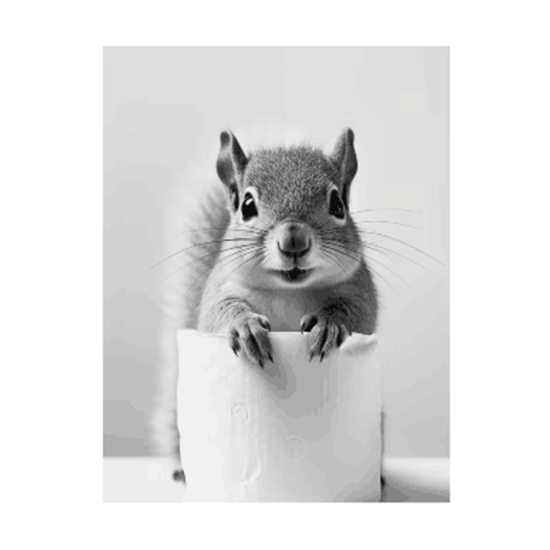 Platno zidna umjetnost s veselim životinjama (sova i pas), bez okvira; otisak na platnu; inkjet tisak; nordijski stil