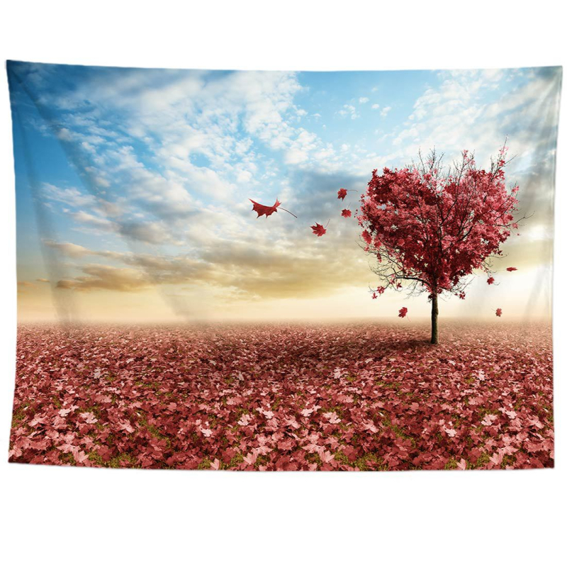 Gobelin s pejzažnim otiskom listova - 100% poliester, pravokutni oblik, neprotkano tkanje, moderan minimalistički stil
