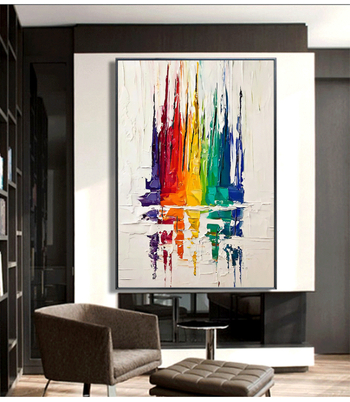 Διακοσμητικός πίνακας σαλονιού με τρία πάνελ σε αφαιρετικό γεωμετρικό στυλ, με μεταλλικό κάδρο καμβάς, πάχος κάδρου 30–40 mm