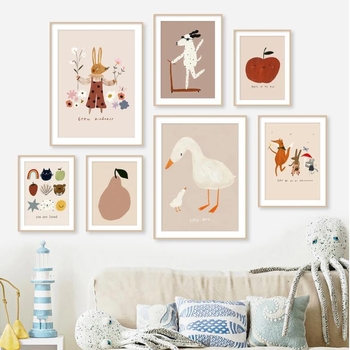 Ζώο σε καμβά τοίχου — χωρίς πλαίσιο, εκτύπωση inkjet, σκανδιναβικό στυλ, μοντέρνο διακοσμητικό έργο