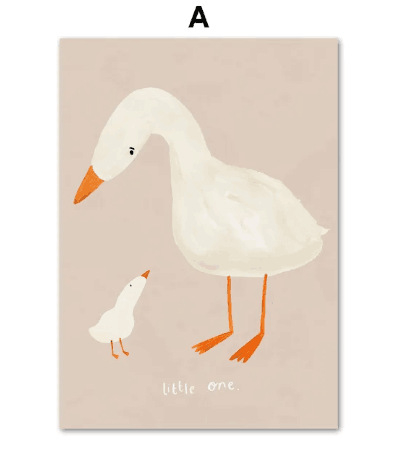 Állatos vászon falikép – keret nélküli, inkjet nyomtatás, skandináv stílus, modern dekoratív festmény