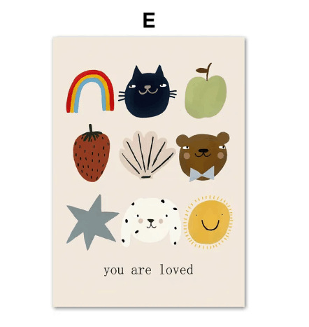 Állatos vászon falikép – keret nélküli, inkjet nyomtatás, skandináv stílus, modern dekoratív festmény