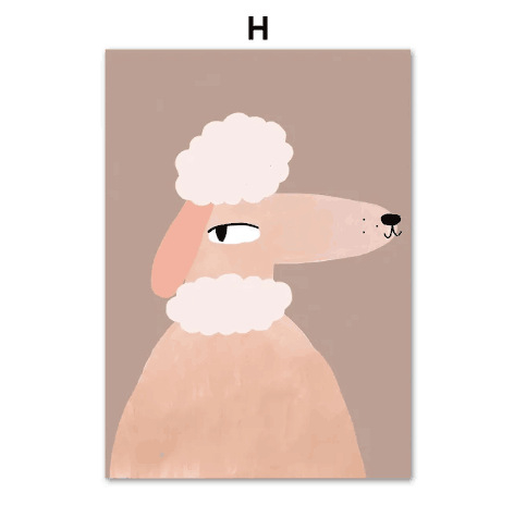 Állatos vászon falikép – keret nélküli, inkjet nyomtatás, skandináv stílus, modern dekoratív festmény