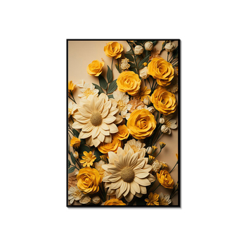 Ηλιοτρόπιο για τον χώρο του σαλονιού – πίνακας τοίχου με υφή, πλαίσιο από κράμα αλουμινίου, πυρήνας ζωγραφικής σε καμβά λαδιού, εκτύπωση inkjet, σκανδιναβικό στυλ