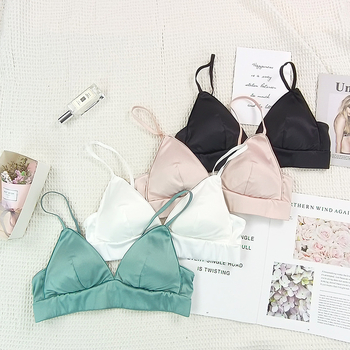 Σουτιέν από μετάξι μουριάς, 3/4 Κύπελλα, Λεπτές διαμορφωμένες чашες, Λείος σχεδιασμός, Χωρίς μεταλλικό δαχτυλίδι