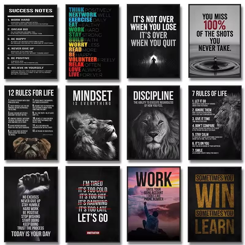 Platneni poster s inspirativnim citatima – inkjet tisak visoke rezolucije, bez okvira