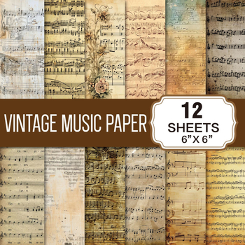 De Xiang фоновата хартия за скрапбук с класическа музика, ретро стил, 140 g удебелена хартия, печатна техника. Подходящ подарък за пътувания, завършване и партита.