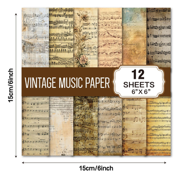 De Xiang Φόντο χαρτί για scrapbooking με κλασική μουσική, ρετρό στυλ, 140 g παχύ χαρτί, εκτύπωση. Ιδανικό δώρο για ταξίδια, αποφοίτηση, πάρτι.