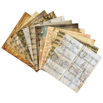 De Xiang Φόντο χαρτί για scrapbooking με κλασική μουσική, ρετρό στυλ, 140 g παχύ χαρτί, εκτύπωση. Ιδανικό δώρο για ταξίδια, αποφοίτηση, πάρτι.