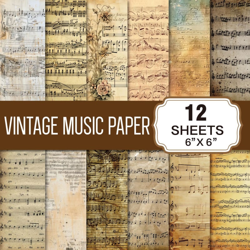 De Xiang klasikinės muzikos retro scrapbooking fono popierius, 140 g storas popierius, spausdinimo technologija. Dovana kelionėms, baigimo šventei, vakarėliams.