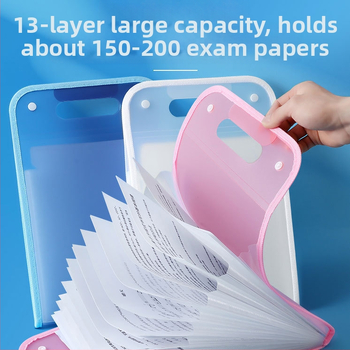 A4 ακορντεόν φάκελος οργάνωσης με 13 διαμερίσματα, περιβαλλοντικό PP, μοντέλο 007, πάχος 70 мм