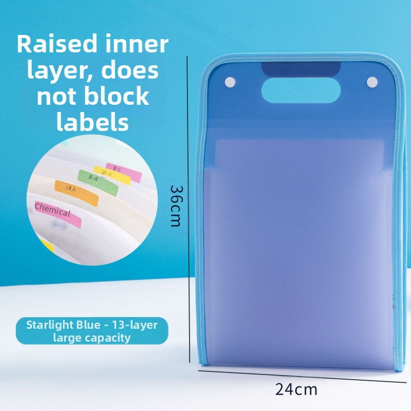 A4 akordeonski organizator s 13 pretinaca, ekološki PP, model 007, debljina materijala 70 mm