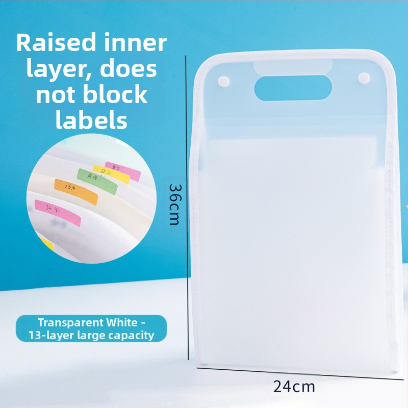 A4 akordeonski organizator s 13 pretinaca, ekološki PP, model 007, debljina materijala 70 mm