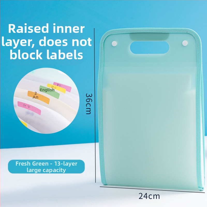 A4 akordeonski organizator s 13 pretinaca, ekološki PP, model 007, debljina materijala 70 mm