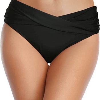 Ženski donji dio bikinija, jednobojni najlon materijal; podstava: pamuk smjesa s elastanom; pogodan za plivanje