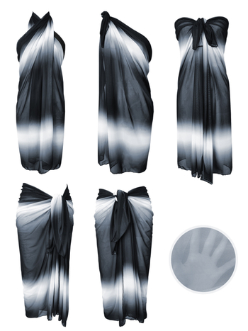 Set șal din plasă gradient pentru femei, poliester 82%, 182 g, îmbrăcăminte de plajă