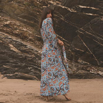 Rayon παραθαλάσσιο γυναικείο κάλυμμα cardigan με εκτύπωση και προστασία από τον ήλιο, βαμβακερή επένδυση, 260 g, γυναίκες 18–50