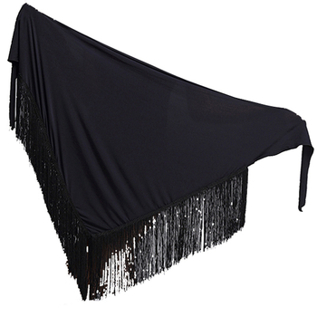 Κοστούμι χορού λατιν για ενήλικες γυναίκες με φουντωτή ζώνη στη μέση και μισή φούστα, πολυεστερική ανάμειξη, μοντέρνο χορευτικό ένδυμα