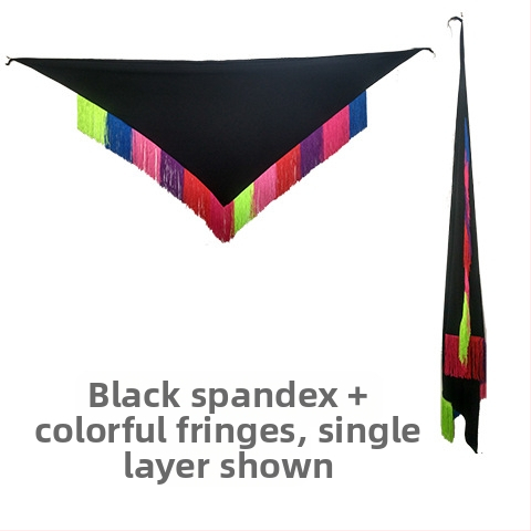 Kostim za latino ples s resicama na području struka i polovicnom suknjom, za odrasle žene; poliester smjesa, jednofarbni uzorak, moderan plesni odjevni predmet