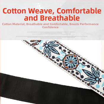 Ζώνη κιθάρας με κέντημα σε εθνοτικό στυλ, βαμβακερό ύφασμα, κατάλληλη για κιθάρες και μπάσο