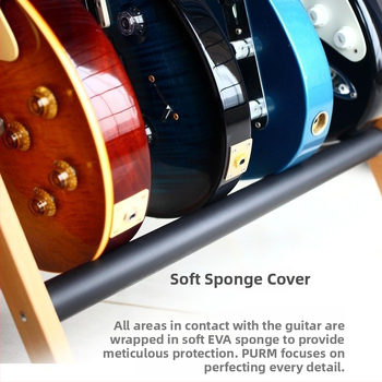 PURM Σταντ κιθάρων — πολυομάδων, πολυκεφαλική κάθετη στήριξη με πολλές σειρές και θέσεις για ακουστικές, ηλεκτρικές και μπάσο κιθάρες