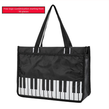 Τσάντα πιάνου με ιμάντα crossbody, εξωτερικό και επένδυση από νάιλον, κλείσιμο με φερμουάρ, εσωτερική τσέπη με φερμουάρ, μεγάλη χωρητικότητα για παρτιτούρες