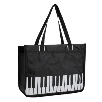 Τσάντα πιάνου με ιμάντα crossbody, εξωτερικό και επένδυση από νάιλον, κλείσιμο με φερμουάρ, εσωτερική τσέπη με φερμουάρ, μεγάλη χωρητικότητα για παρτιτούρες