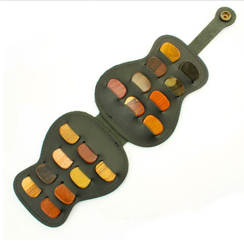 Geantă de depozitare pentru plectre de chitară, capacitate mare, PU material, model 1349, ambalare individuală, pentru instrumente muzicale