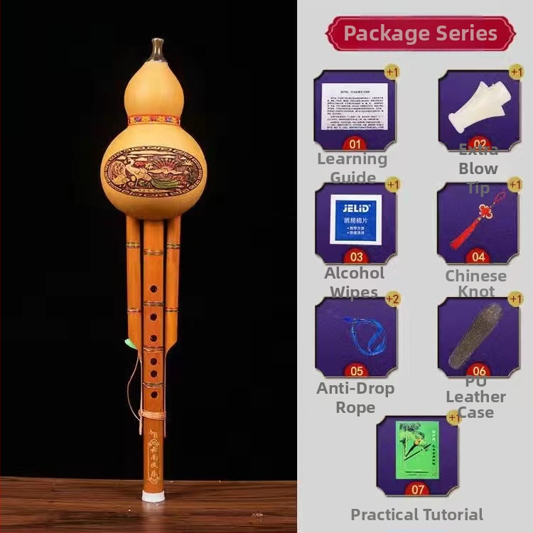 Hulusi din bambus natural cu două tonuri, model hls28, instrument pentru începători pentru studenți, tonalitate C și tonalitate B