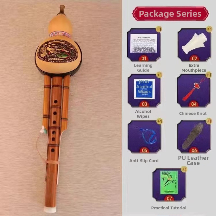 Hulusi din bambus natural cu două tonuri, model hls28, instrument pentru începători pentru studenți, tonalitate C și tonalitate B