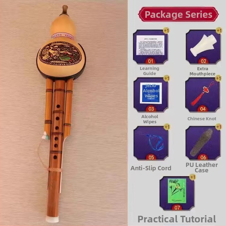 Hulusi din bambus natural cu două tonuri, model hls28, instrument pentru începători pentru studenți, tonalitate C și tonalitate B