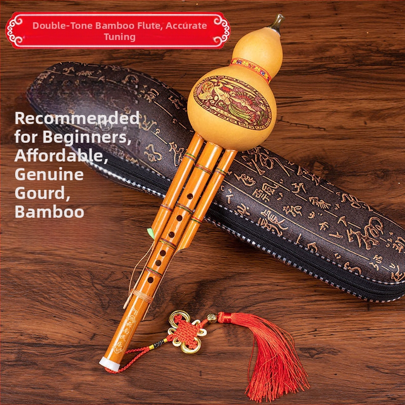Hulusi két tónusú természetes bambusz hangszer, modell hls28, kezdő hangszer diákoknak, C- és B-tónus