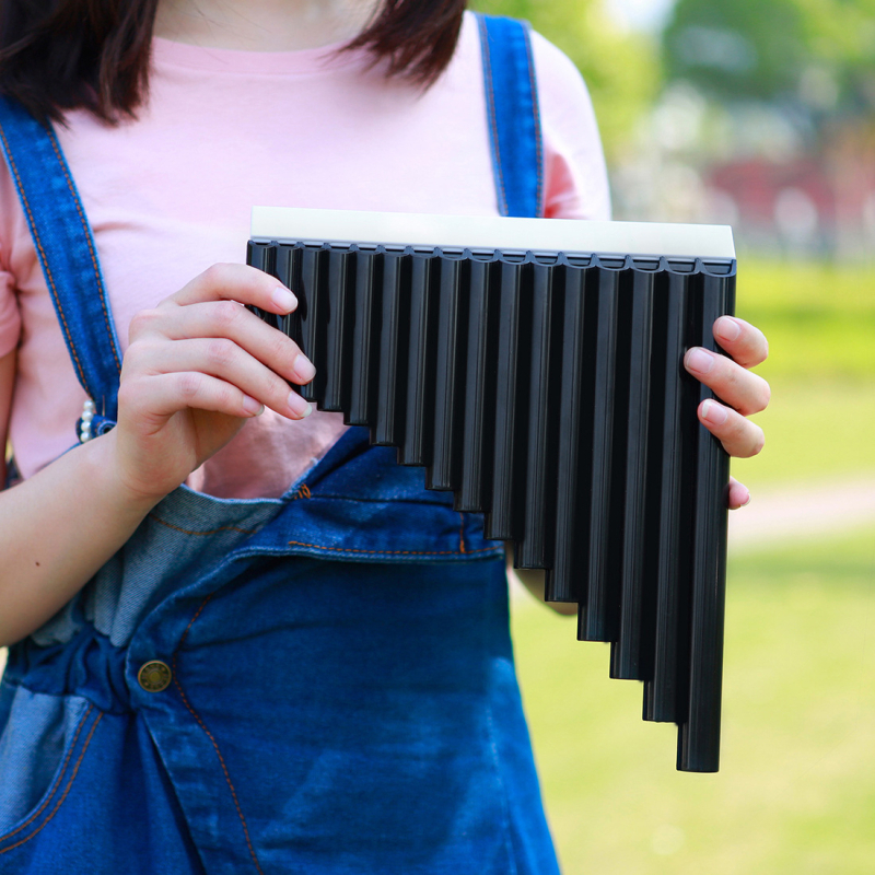 Panfluită cu 16 și 18 tuburi, tonalitate C, modele PX-1/PX-2, origine Zhejiang, ambalaj: husă din pânză Oxford, destinată predării elevilor.