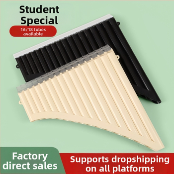 Panflută din plastic, 16/18 țevi, tonalitatea C, pentru începători, cu husă