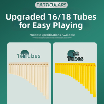 Πλαστικό πανφλάουτο, 16/18 σωλήνες, κλειδί C, για αρχάριους, μαζί με τσάντα