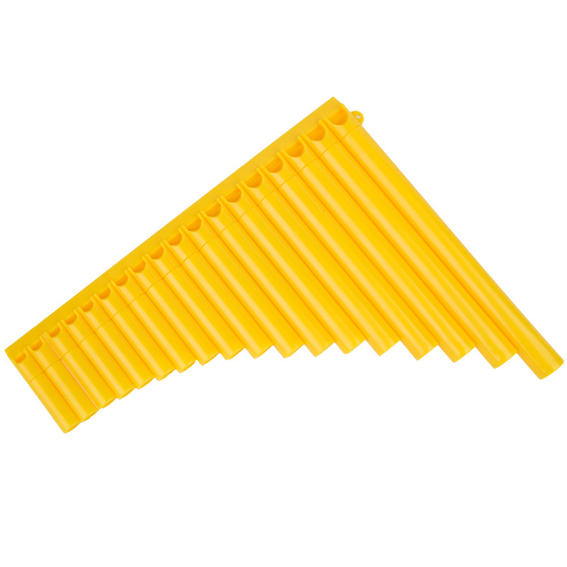 Panflută din plastic, 16/18 țevi, tonalitatea C, pentru începători, cu husă