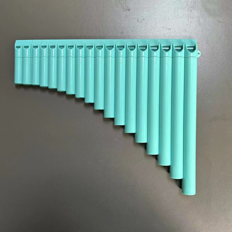 Panflută din plastic, 16/18 țevi, tonalitatea C, pentru începători, cu husă