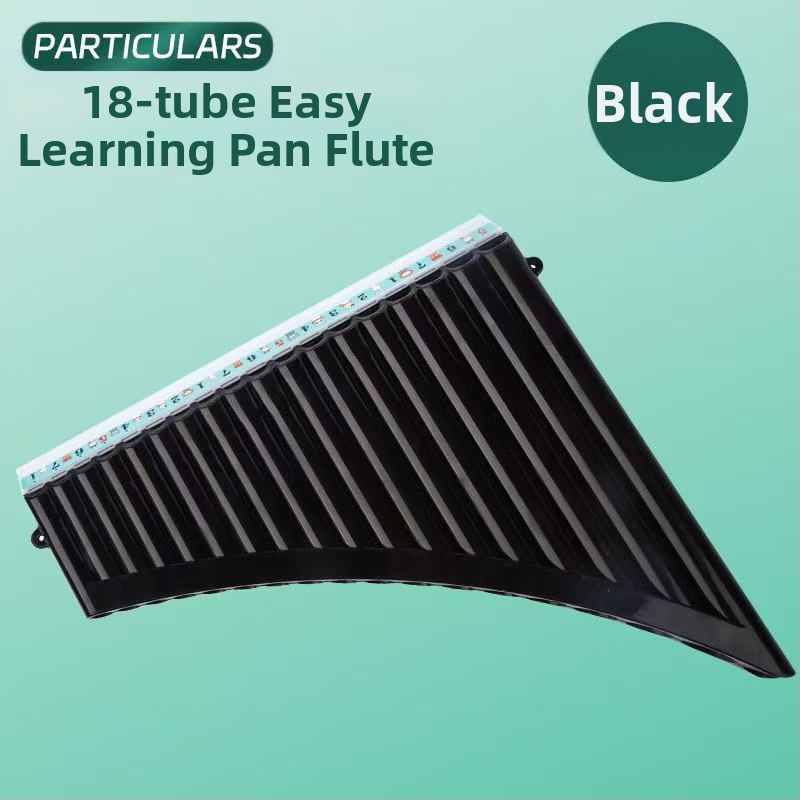 Panflută din plastic, 16/18 țevi, tonalitatea C, pentru începători, cu husă