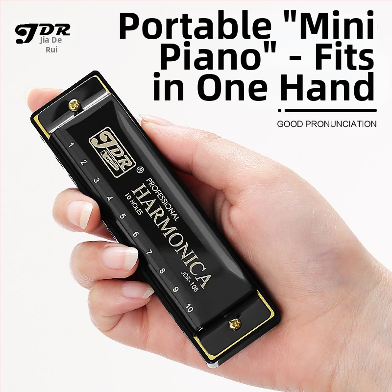 Хармоника за блюз на марката JDR/Jade Rui, 10 отвора, ключ C, модел JDR-10, диатонична хармоника за блюз