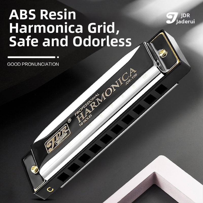Хармоника за блюз на марката JDR/Jade Rui, 10 отвора, ключ C, модел JDR-10, диатонична хармоника за блюз