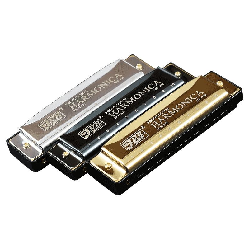 Harmonica blues, 10 găuri, tonalitate C, model JDR-10, brand JDR/Jade Rui, instrument muzical diatonic blues
