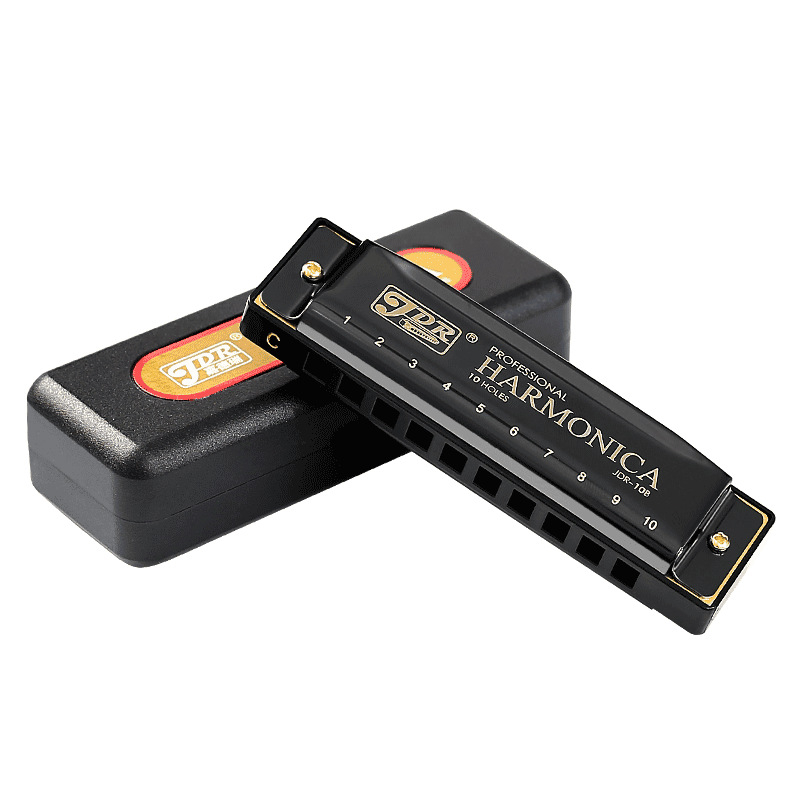 Harmonica blues, 10 găuri, tonalitate C, model JDR-10, brand JDR/Jade Rui, instrument muzical diatonic blues