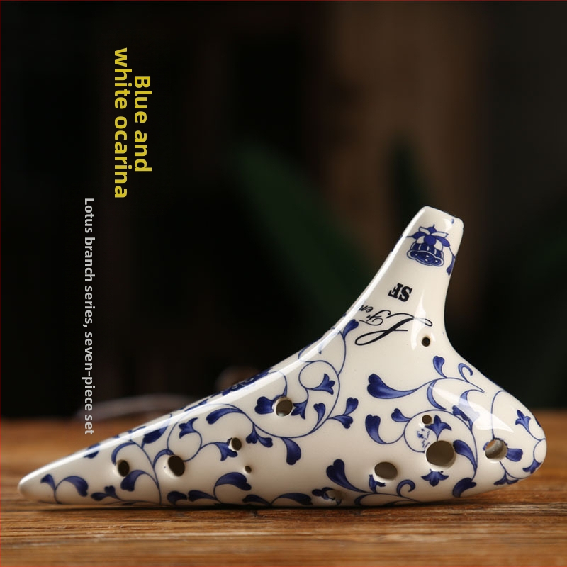 Linfeng окарина, 12 отвори, комплект от 7 части, Alto C ключ