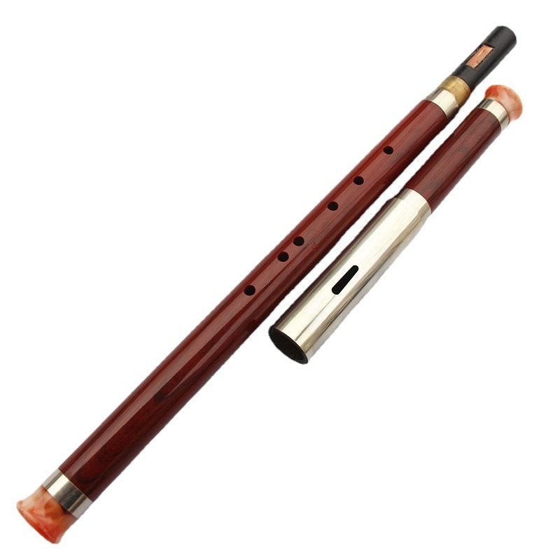 Bawu din rășină cu imitație de mahon, instrument muzical cross-blown cu intonație precisă; rezistent la căderi, mucegai și crăpături; tonuri G și F