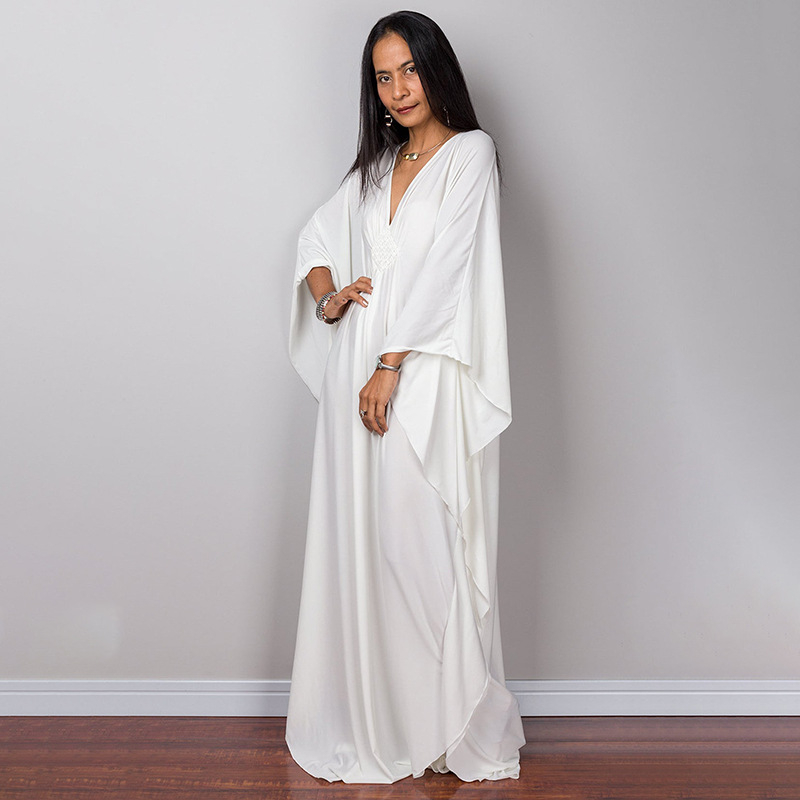 Rochie maxi de plajă pentru femei, cu panou central împletit; material: amestec fibre chimice; căptușeală: 100% poliester; greutate: 308 g