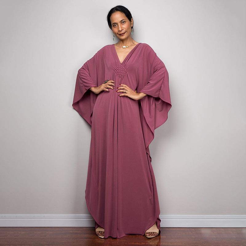 Rochie maxi de plajă pentru femei, cu panou central împletit; material: amestec fibre chimice; căptușeală: 100% poliester; greutate: 308 g