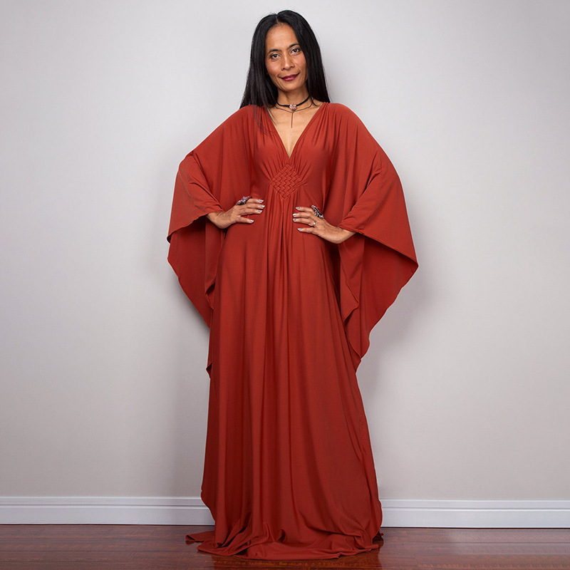 Rochie maxi de plajă pentru femei, cu panou central împletit; material: amestec fibre chimice; căptușeală: 100% poliester; greutate: 308 g