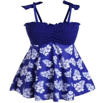 Σετ μαγιό δύο τεμαχίων με επένδυση στήθους, συντηρητικό μοτίβο, ύφασμα πολυεστέρα-ελαστάν, επένδυση 15% ελαστάνη